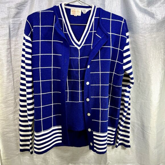 VINTAGE Sweater Cardigan Vest Set 1950s - Picture 1 of 16